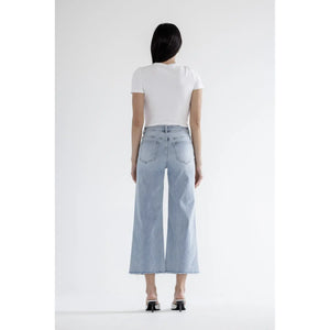 MICA High Rise Wide Leg JEANS with PEARL AND RHINESTONE Embellishment
