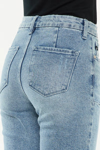 PETITE KANCAN PINTUCK DETAILING FLARE JEANS