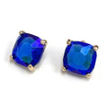 Blue Square Stone Stud Earring