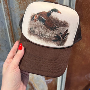Retro Duck Trucker Cap IN BROWN TAN