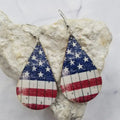 Patriotic Stars and Stripes Teardrop Earrings