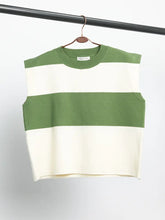 Load image into Gallery viewer, Classic Striped Sleeveless Knit Top in moss
