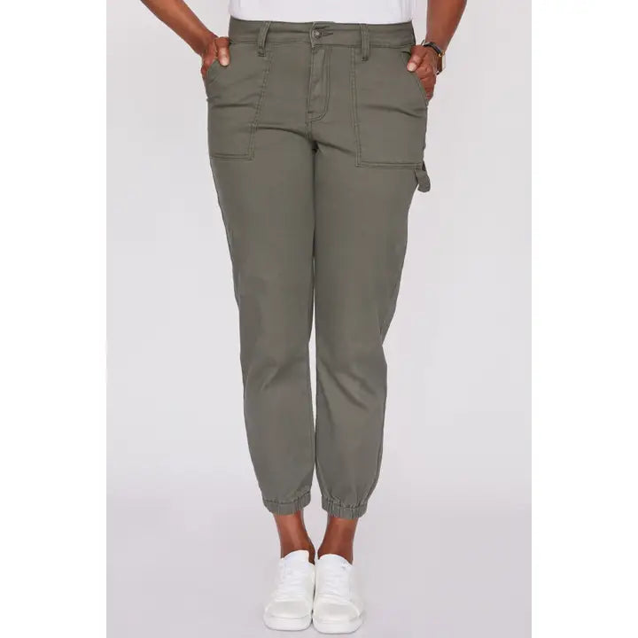 MISSY OLIVE JOGGER WITH ELASTIC WAIST