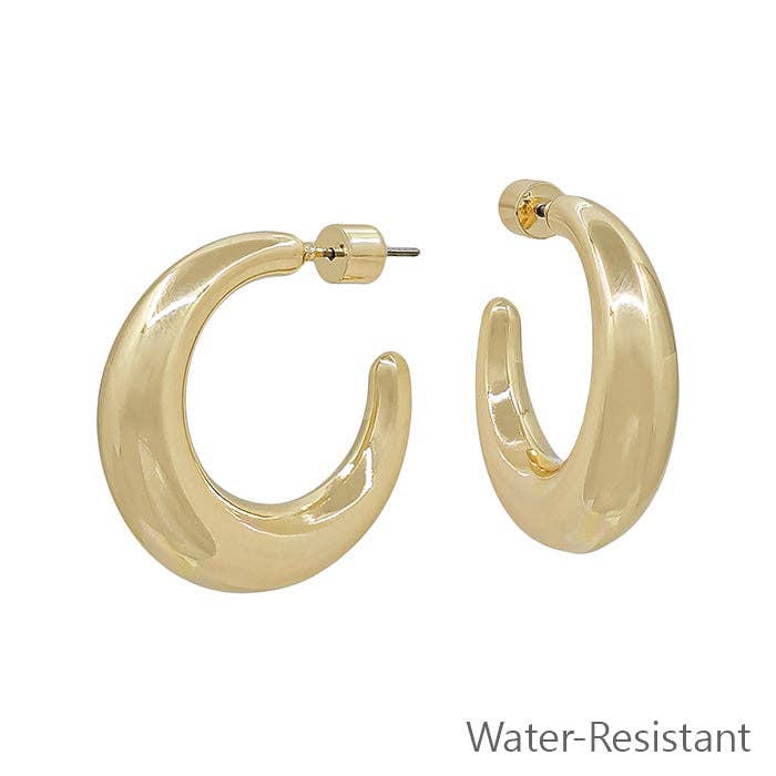 Water Resistant Gold Thick Hoop 1