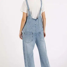 Load image into Gallery viewer, Washed Denim Relaxed Fit Sleeveless Jumpsuit
