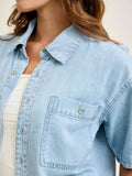 Denim Boxy Featherweight Button Shirt