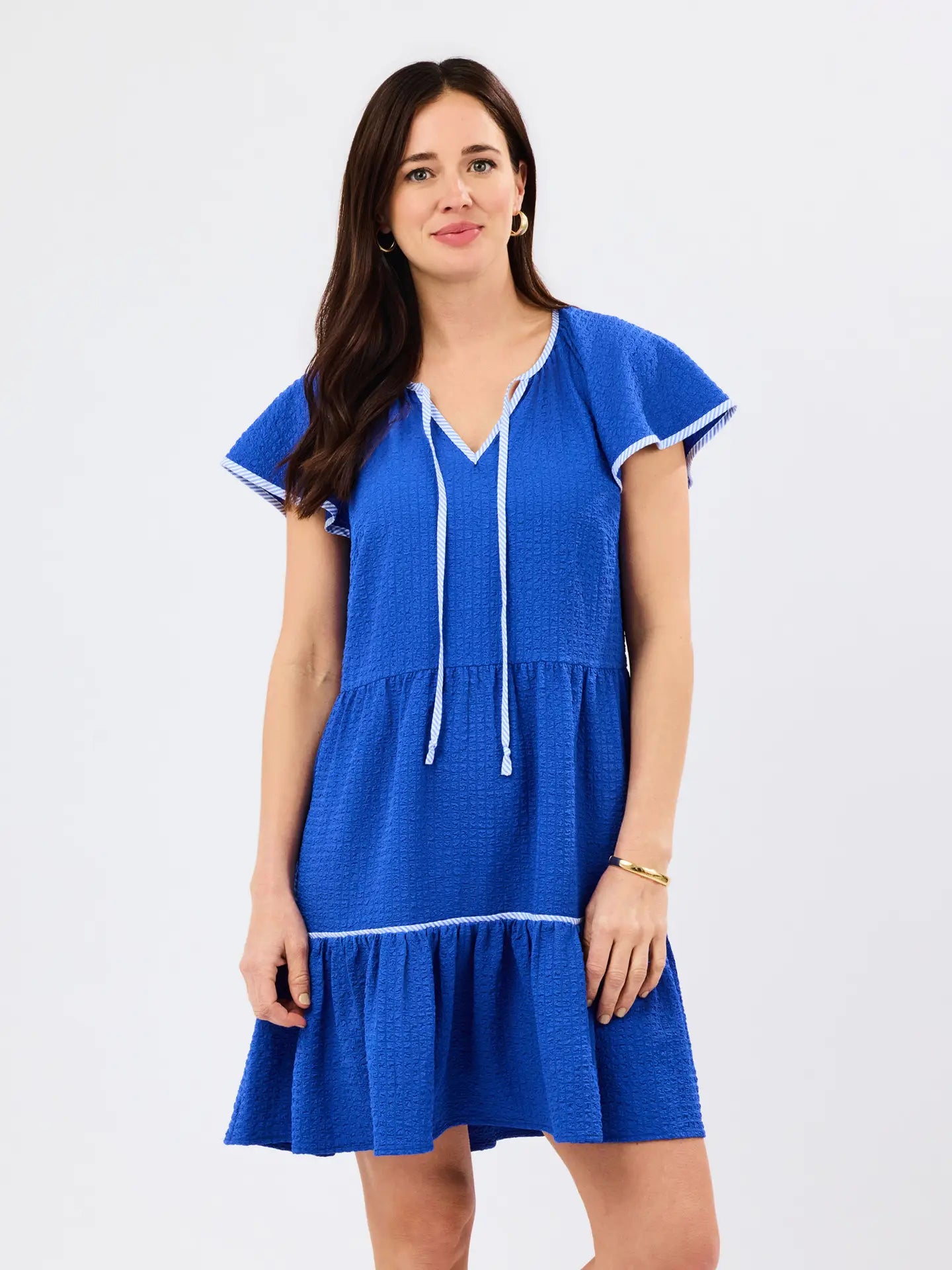 LILLIAN BLUE SEERSUCKER DRESS