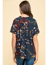Load image into Gallery viewer, Floral Printed Top with Ruffled V Neck Detail
