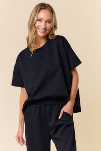 TEXTURED PANT  Set in Black