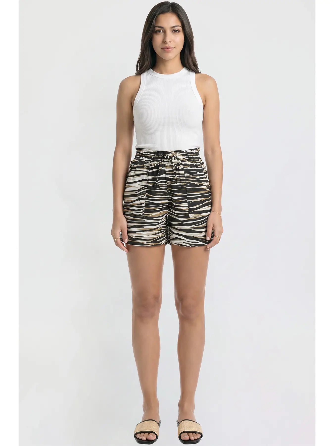 ZEBRA Linen Shorts with Pockets