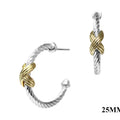 Silver Wired with Gold Wired X Accents 1.5" Earring