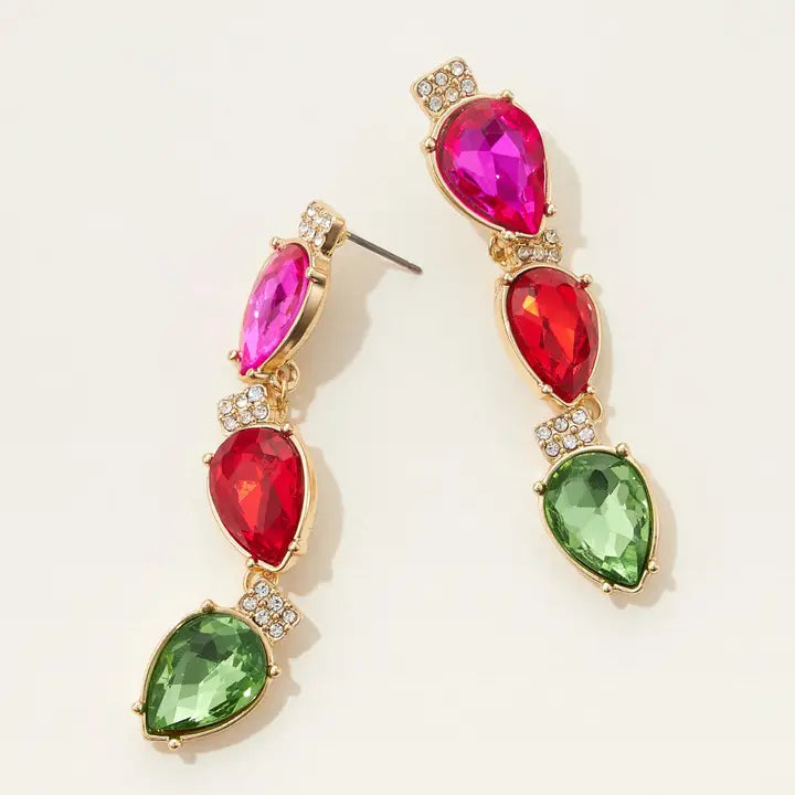 Christmas Light Bulb Drop Earrings
