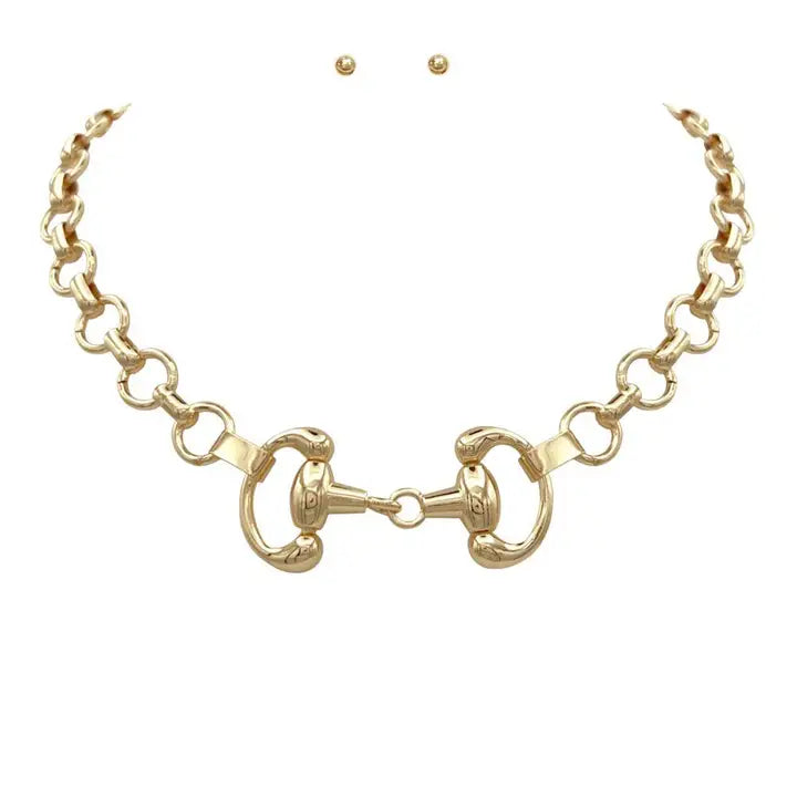 Horsebit Link Metal Necklace