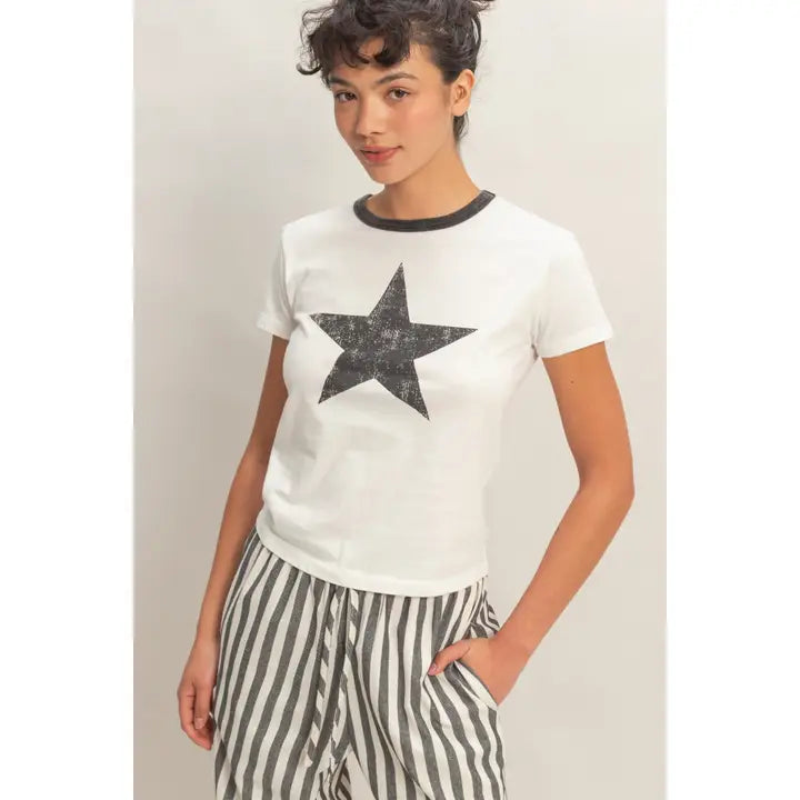 Star Graphic Crew Neck T-Shirt