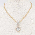 Gold Chain with Toggle and Silver and Gold Coin Charm Necklace 17"