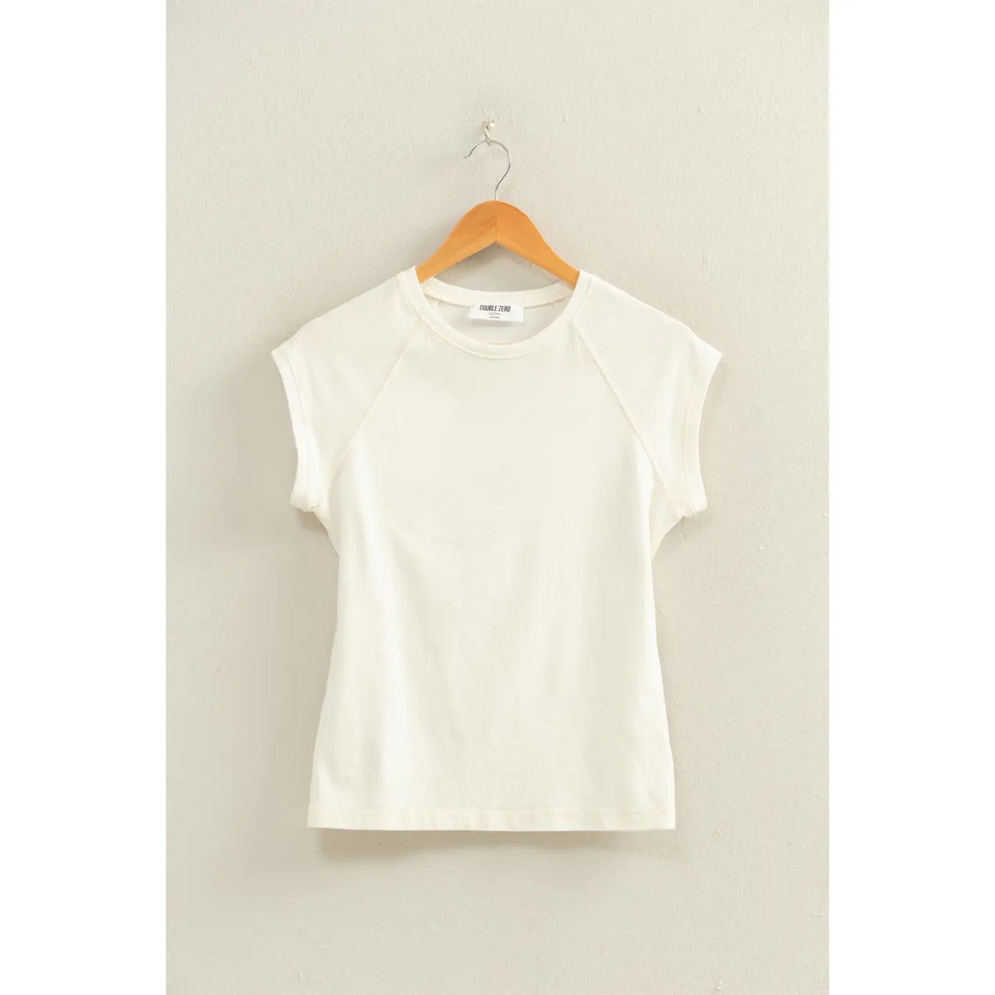 Mineral Wash Raglan Short Sleeve Top in white