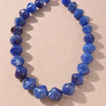 Blue Marbled Resin Cube Beaded Statement Necklace