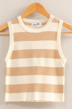 Load image into Gallery viewer, JUNIORS STRIPE KNIT TANKS IN PINK OR TAN
