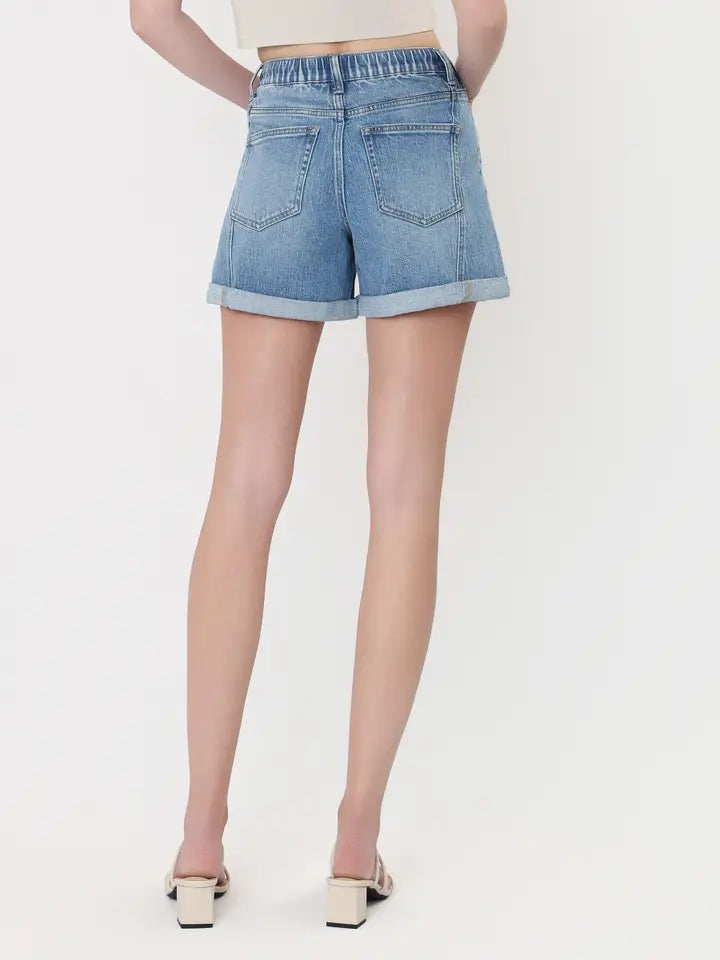 Vervet High Rise Drawstring Cuffed Shorts