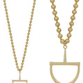 Water Resistant 8mm Matte Gold Beaded with Horse Bit 32" Necklace
