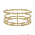 Water Resistant Set of 4 Cross and 4mm Beaded Stretch Bracelets