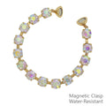 Water Resistant 8mm Clear Ab Crystal Stone with Magnetic Closure Bracelet