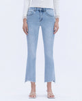 Vervet High Rise Raw Step Hem Crop Flare Jeans