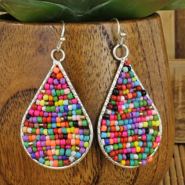 Multi Bead Teardrop Earring
