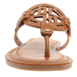 Pierre Dumas Storm MEDALLION SANDALS IN NEW TAN