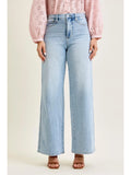 Judy Blue Light Wash  Retro Wide w/ Curve Coin Jeans