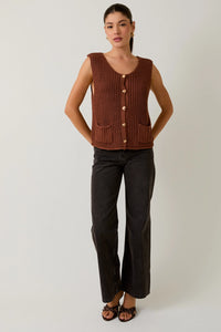 COCO RELAXED BUTTON DOWN SWEATER VEST