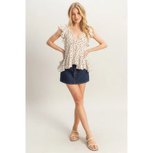 Load image into Gallery viewer, Flutter Sleeve Peplum Blouse
