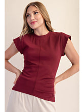 Load image into Gallery viewer, Burgundy Gathered Knit Top
