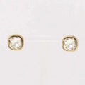 Gold Wrapped with Clear Crystal Stud Earring