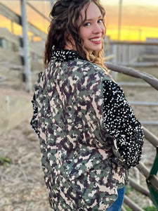 Bold and Classy Shacket camo bling
