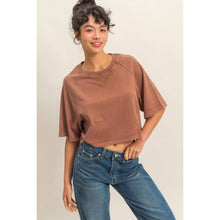 Load image into Gallery viewer, Chestnut Short Sleeve Mineral Washed Cropped Tee
