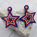 USA Beaded Star Patriotic Earring