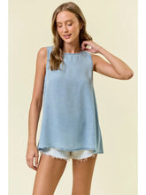 Load image into Gallery viewer, SLEEVELESS CHAMBRAY TOP
