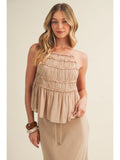 Tiered Ruffle Bodice Babydoll Cami