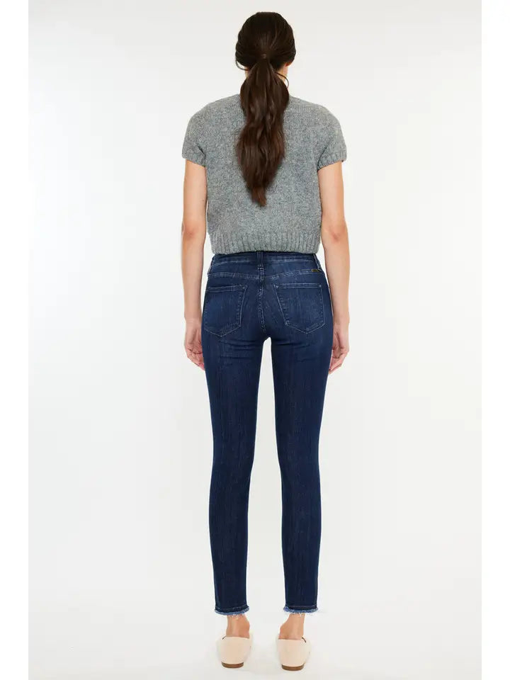 KanCan Dark Wash Mid-Rise Ankle Skinny Jeans