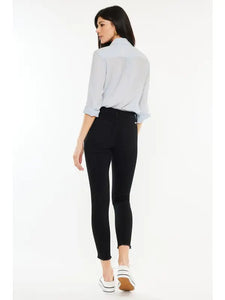 BLACK DISTRESSED SKINNY JEANS BY KANCAN