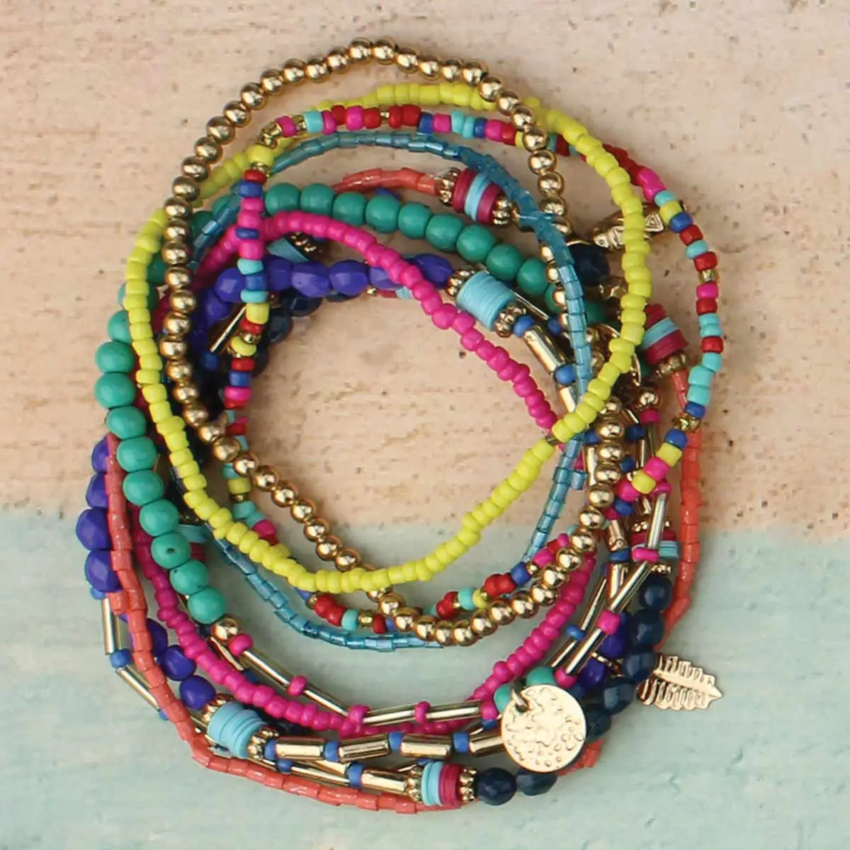 Boho Delight Pastel Bead Bracelet Set