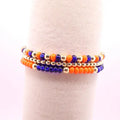 Orange and Blue Hematite Game Day Bracelet Stack