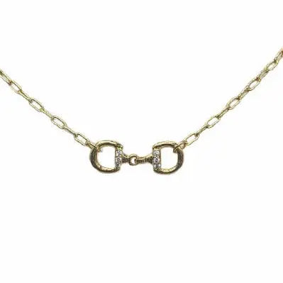 Gold Horse Bit 16"-18" Necklace