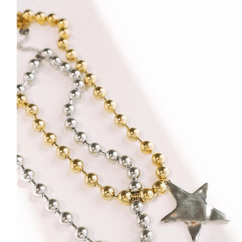 Barb & Star Necklace gold necklace with silver star