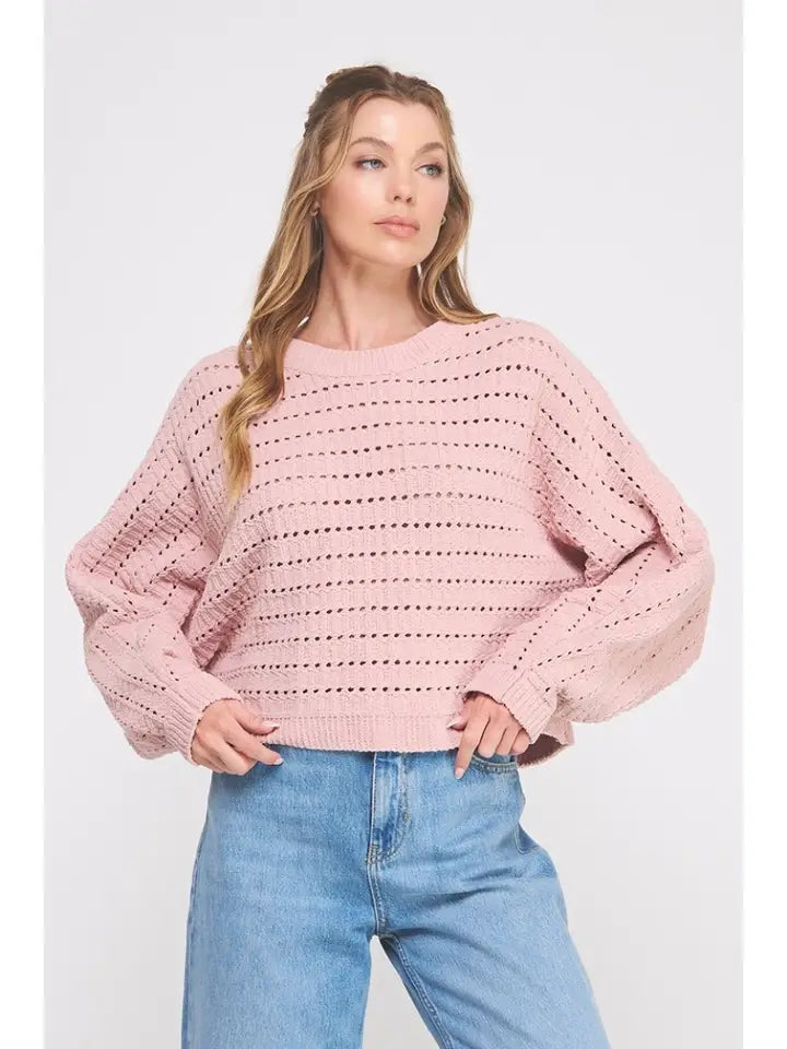 Rose Crop Oversized Sweater