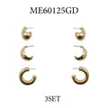 Gold Set of 3 Hoop Earrings