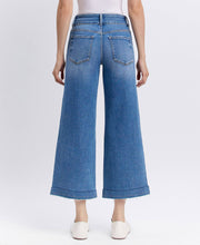 Load image into Gallery viewer, VERVET HIGH RISE TWO BUTTONS TROUSER HEM WIDE JEANS
