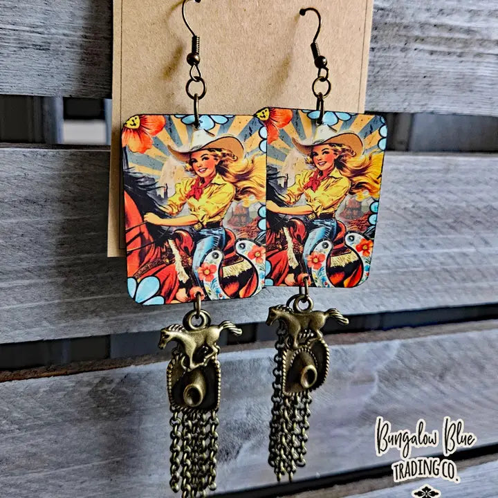 Sunshine Cowgirl Tassel Earrings