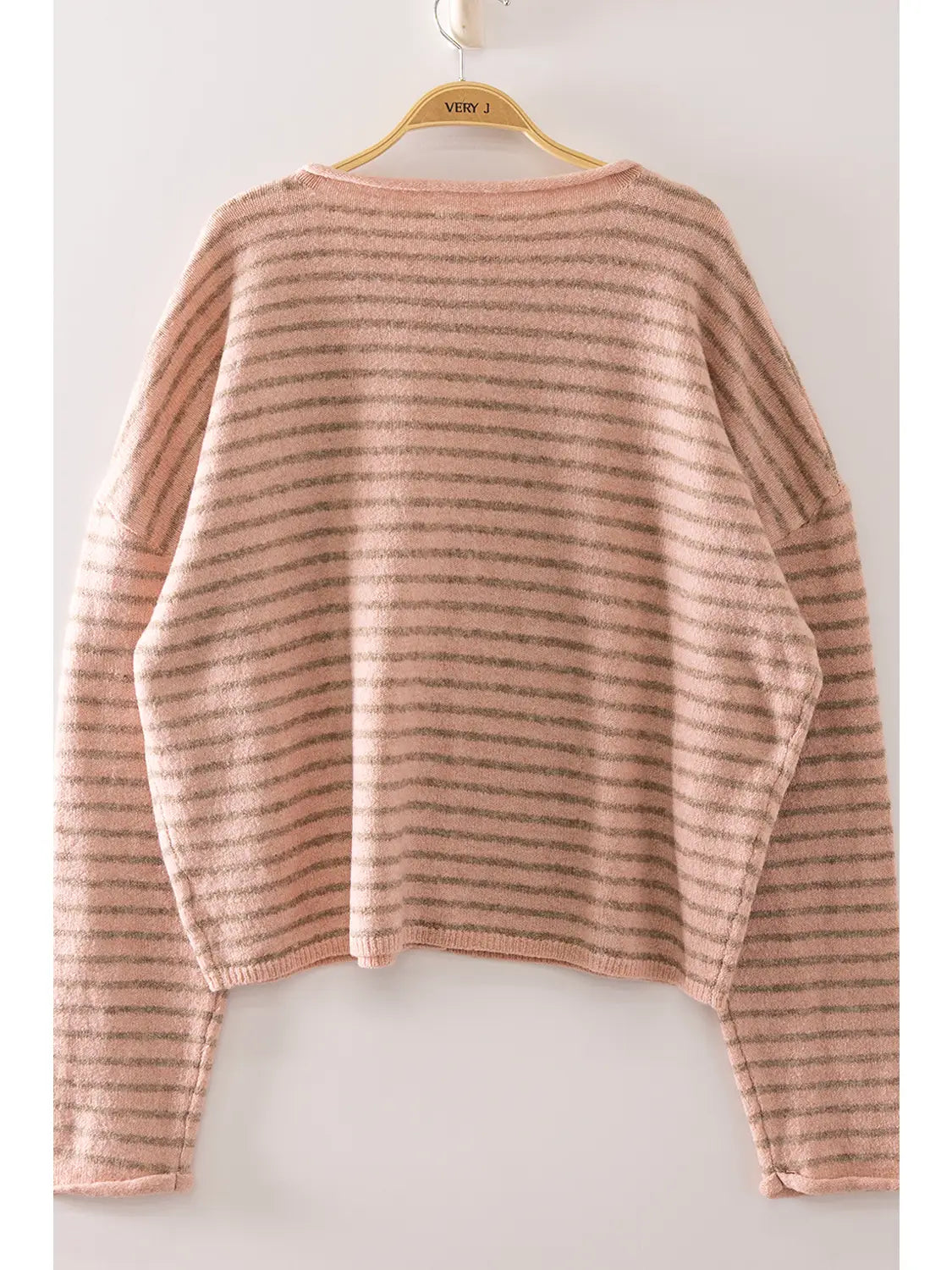 Blush Button Down Stripe Sweater